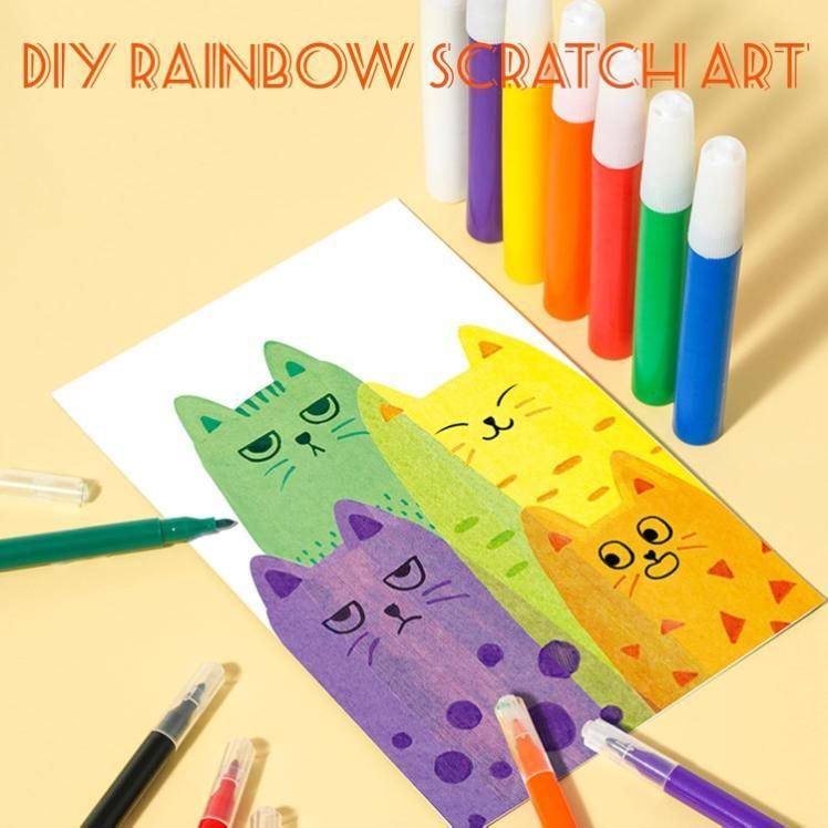 DIY Rainbow Scratch  Dot Art Painting Kits Set for Kids